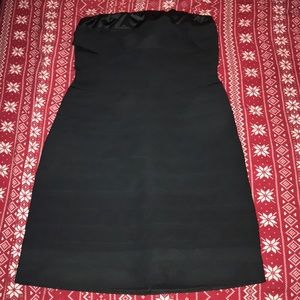 Black strapless bondage dress, perfect for NYE!